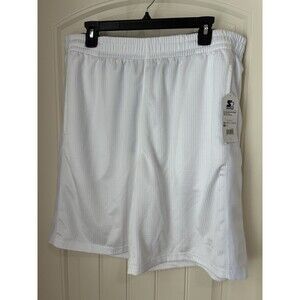 STARTER MENS White Shiny Dazzle Basketball Shorts SIZE LARGE NWT